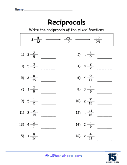 Reciprocals Worksheets - 15 Worksheets Library