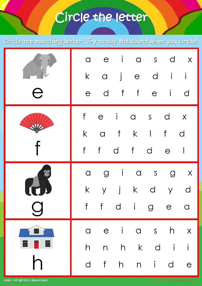 Letter recognition worksheets for kids!