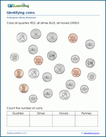 Identify coins money worksheets | Worsheets library