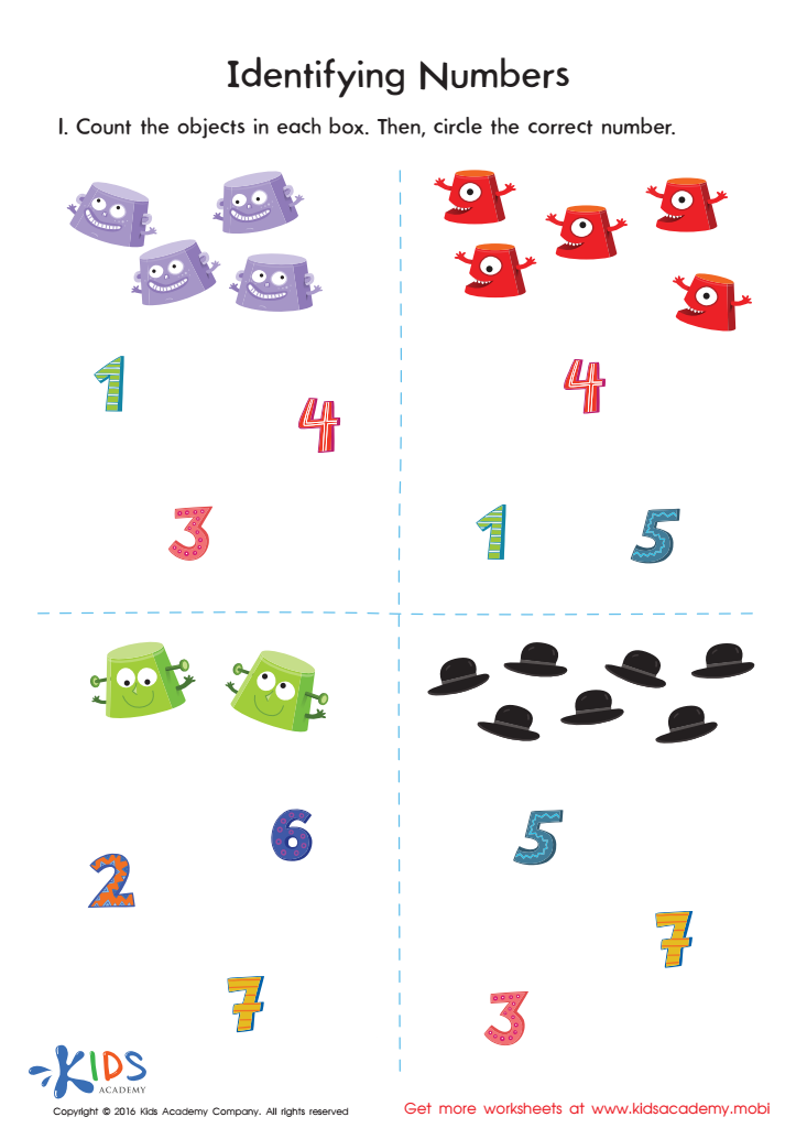 Identifying Numbers Size Worksheet: Free Printable PDF for Children