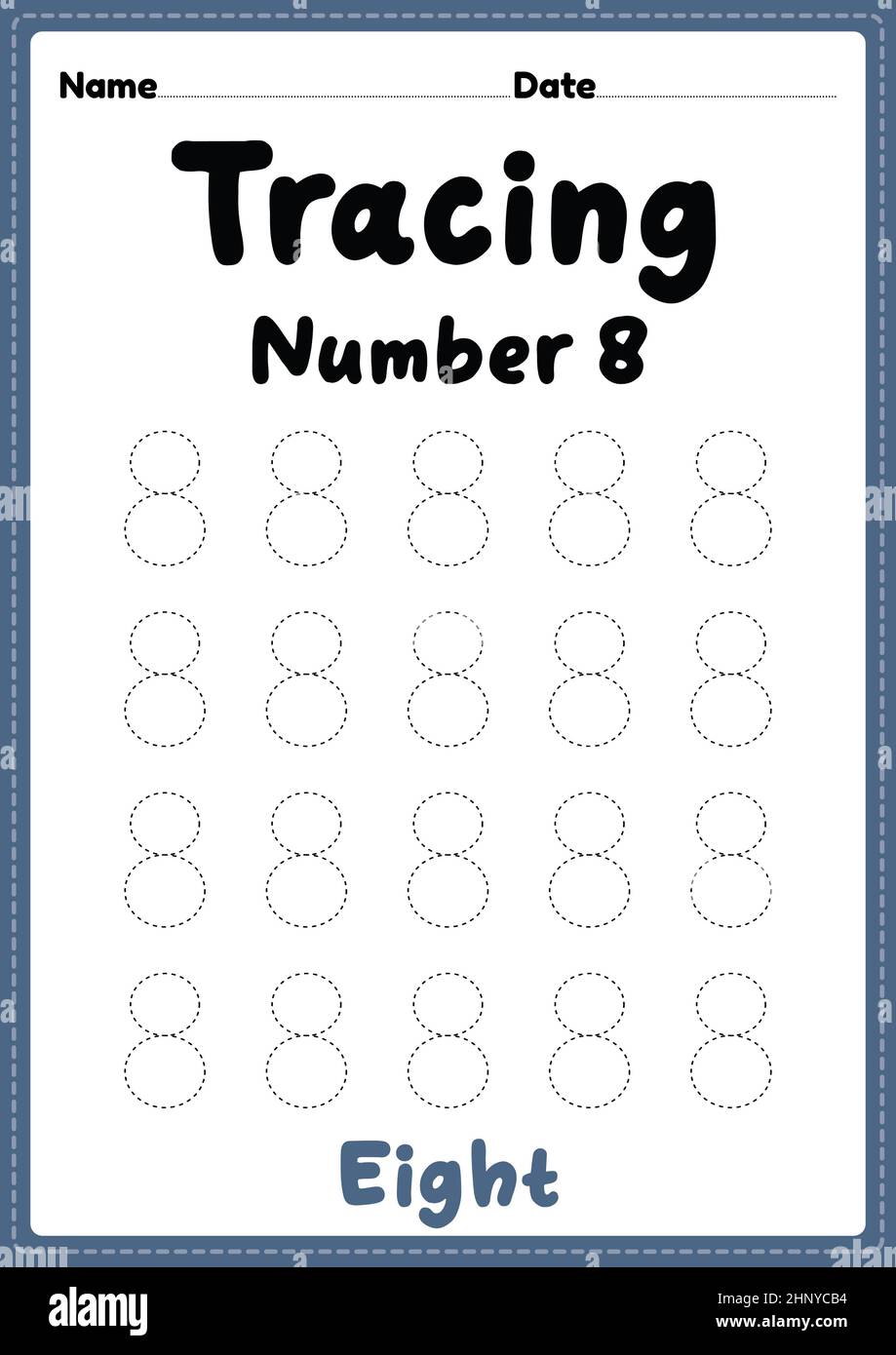 Tracing number 5 worksheet for kindergarten, preschool and ...