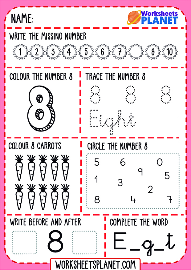 Learning Numbers Worksheets (0 to 10) PRINTABLES