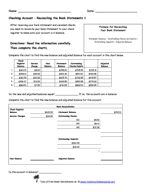 Calculate Reconcile Your Checkbook Answer Key - Fill Online ...
