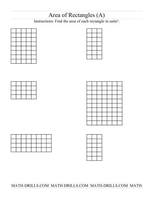 Area of Rectangles Grid Form (A)