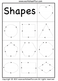 Preschool Shapes Tracing - Heart, Star, Circle, Square, Triangle ...