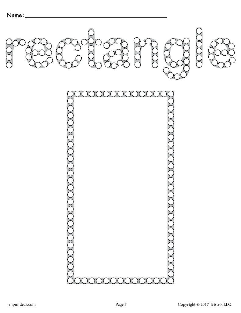 Rectangle Q-Tip Painting Printable - Rectangle Worksheet ...