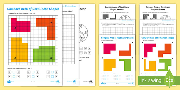 Area of Rectilinear Shapes Differentiated Worksheets