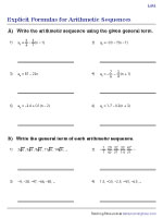 Explicit Formulas for Arithmetic Sequences Worksheets - Worksheets Library