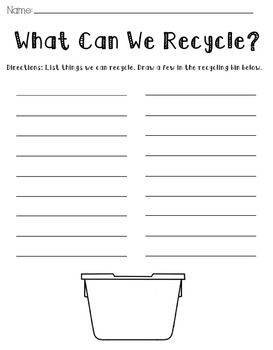 What Can We Recycle? Worksheet