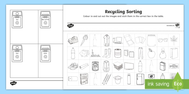 Recycling Sorting Worksheet - Enviroweek (Lehrer gemacht)
