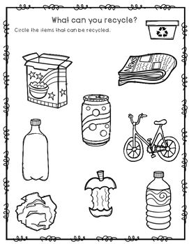 What can you recycle worksheet {FREEBIE}