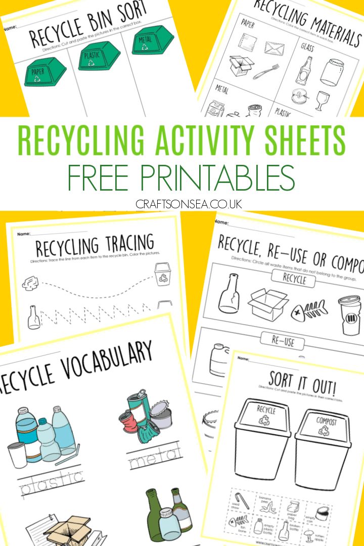 recycling for kids worksheet