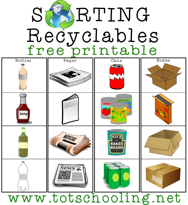 recycling worksheet for kids