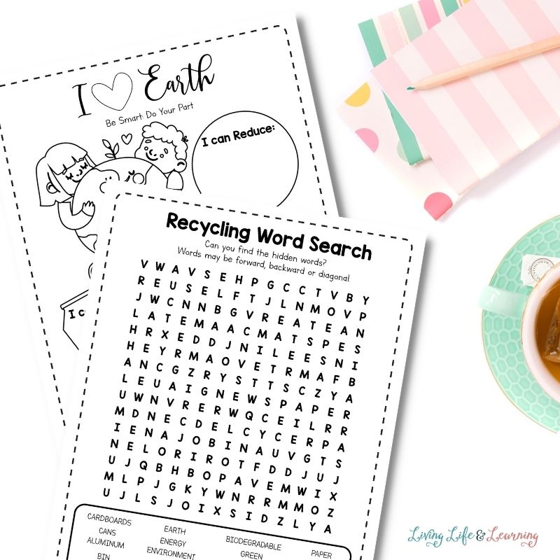 recycling worksheet for kids