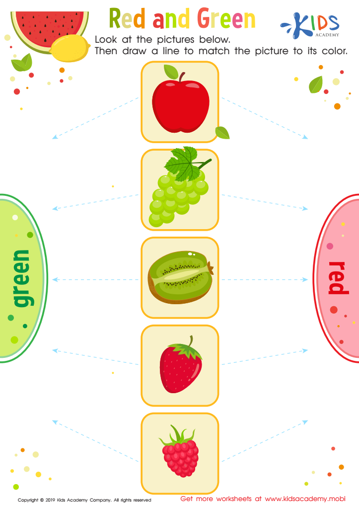 red kindergarten worksheet