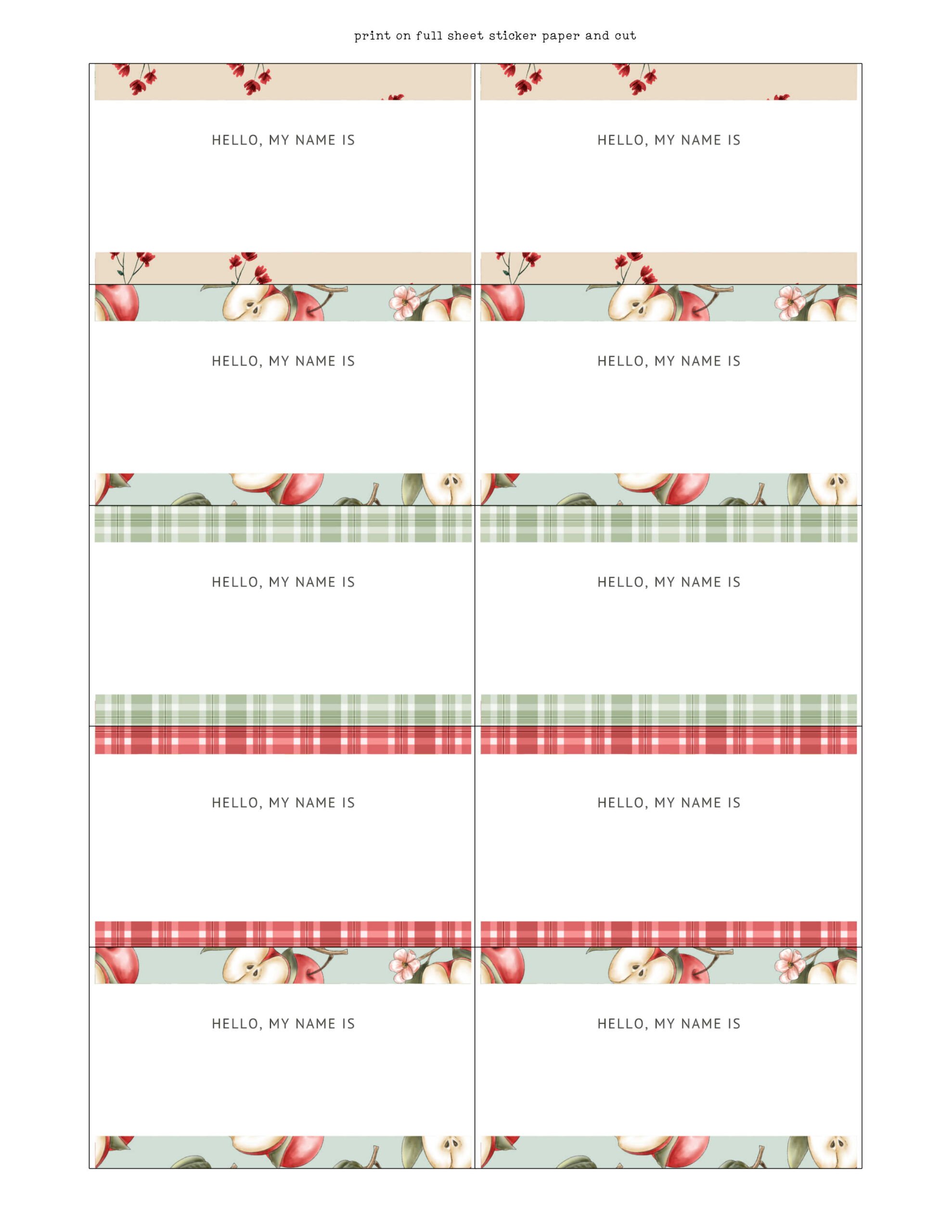 red printable name tags