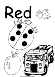 Colors - Red Worksheet - Homeschool Helper Online