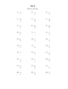 reducing fractions to lowest terms worksheet