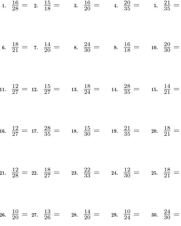 Fractions Worksheet