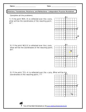 reflection translation rotation worksheet