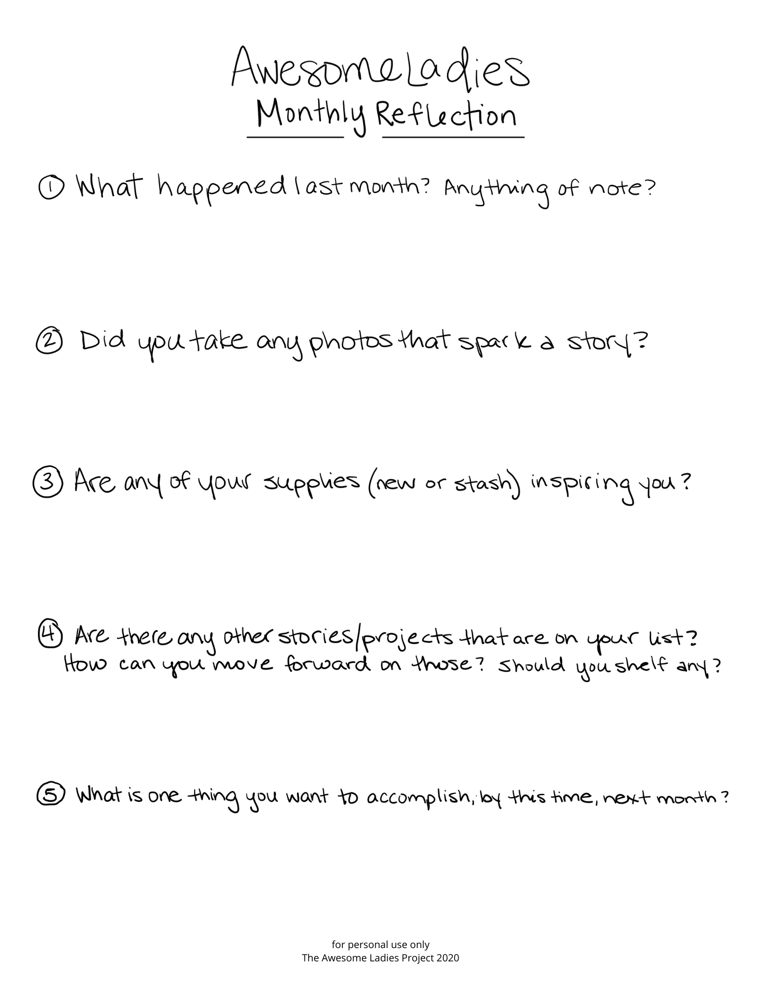 Free Monthly Reflection Download Worksheet PNG &  PDF - The Awesome ...