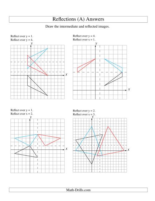 Two-Step Reflection of 3 Vertices Over Various Lines (A)