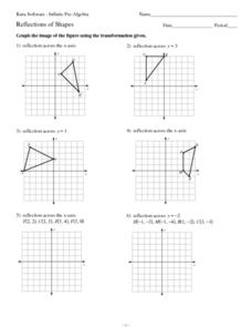 Reflections of Shapes Worksheet for 7th - 10th Grade | Lesson Planet