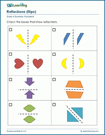 Reflections (flips) Worksheets | Worsheets library