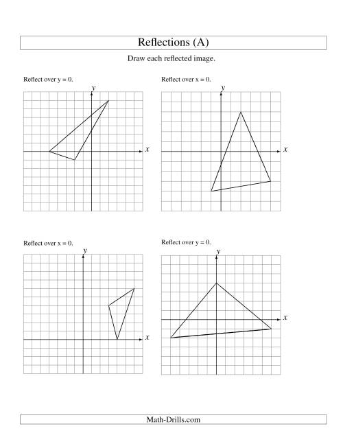 Reflection of 3 Vertices Over the x or y Axis (A)