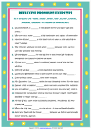 reflexive pronoun worksheet