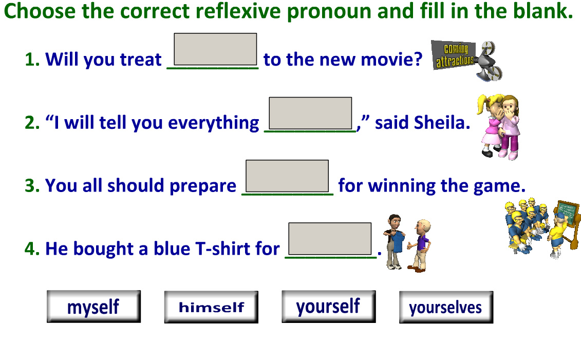 reflexive pronoun worksheet