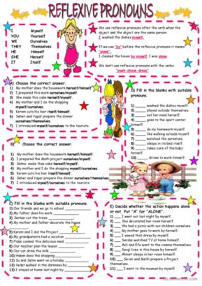 35 Reflexive pronouns English ESL worksheets pdf &  doc