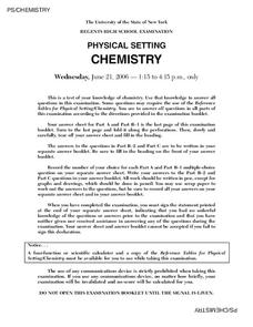 regents chemistry worksheet