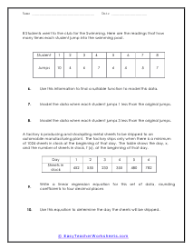 Regression Analysis Worksheets