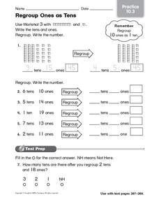 regroup tens and ones worksheet