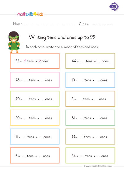 regrouping 10 ones for 1 ten worksheet