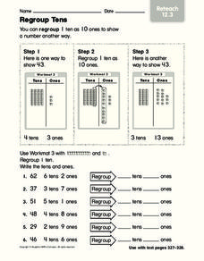 regrouping hundreds and tens worksheet