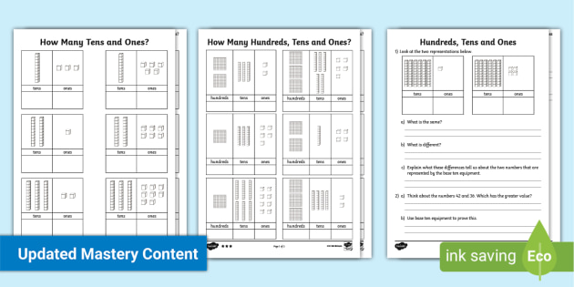 regrouping hundreds and tens worksheet