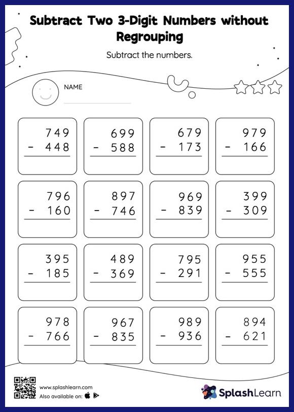 regrouping subtraction worksheet 1st