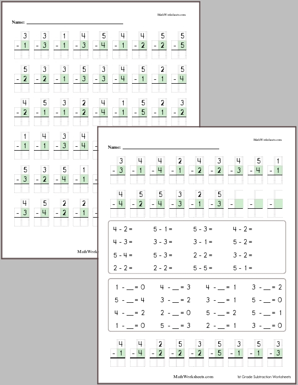 regrouping subtraction worksheet 1st