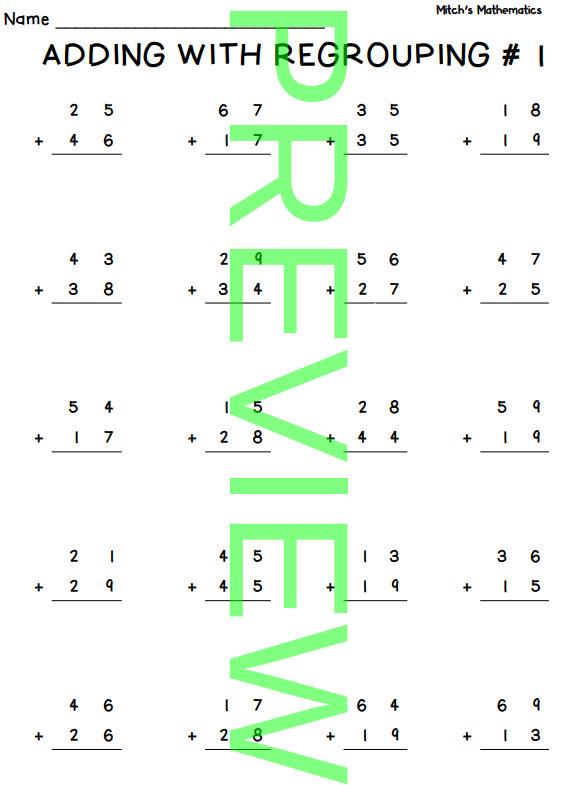 regrouping tens and hundreds worksheet