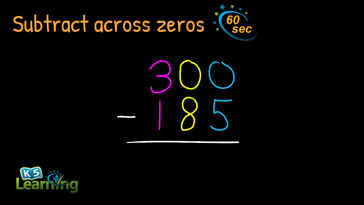 regrouping with zeros worksheet
