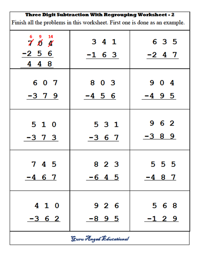 3RD GRADE MATH - THREE DIGIT SUBTRACTION WITH REGROUPING — Steemit