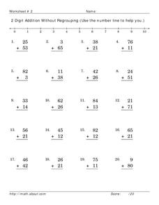 2 Digit Addition with Regrouping Worksheet for 2nd - 3rd Grade ...