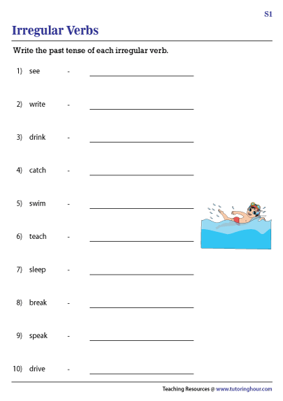 Irregular Verbs Worksheets