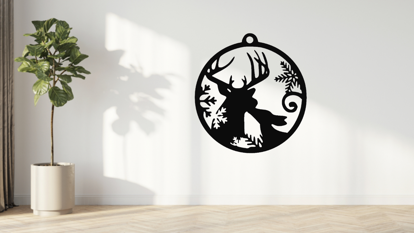 Christmas cute reindeer wall art/Christmas tree decoration von ...