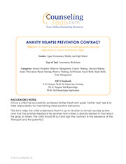 Anxiety Relapse Prevention Contract | CounselingTools.com