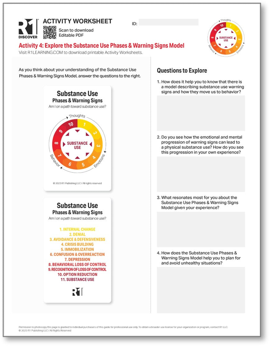 relapse warning signs worksheet