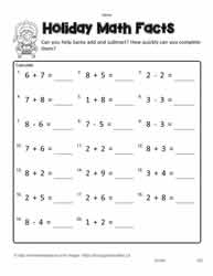 Adding and Subtracting Fact Worksheets