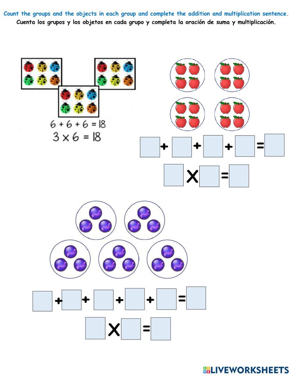 Related additionn and multiplication worksheet  